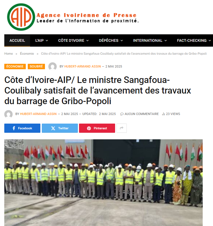 圖3-科特迪瓦國家通訊社報道-庫里巴利部長對格西波-波波里水電站項目進展表示滿意.png
